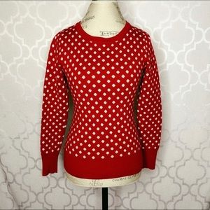 Red knit sweater w/white polka dots Size 80 (small